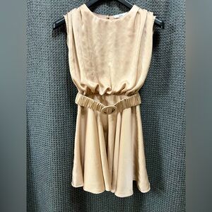 Talulah Belted Champagne Color Mini Dress Size Small